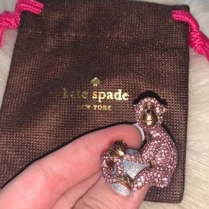 Kate Spade Pink Pave Rhinestone Monkey Chimp Ring